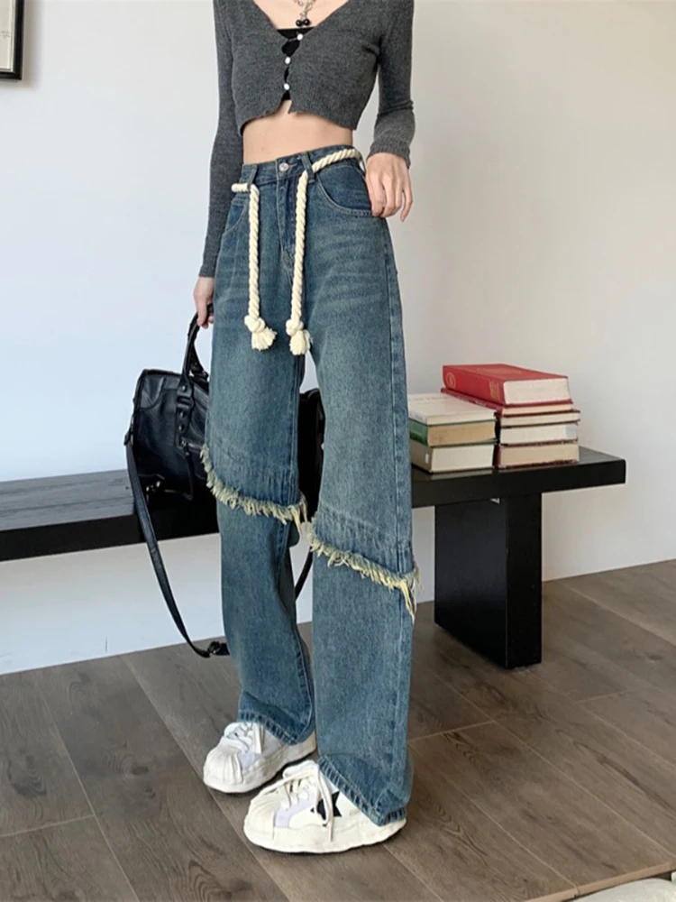 

Baggy Denim Jeans Women High Waist Vintage Chic Design Pants Casual Streetwear Harajuku Straight Leg Jeans Femme