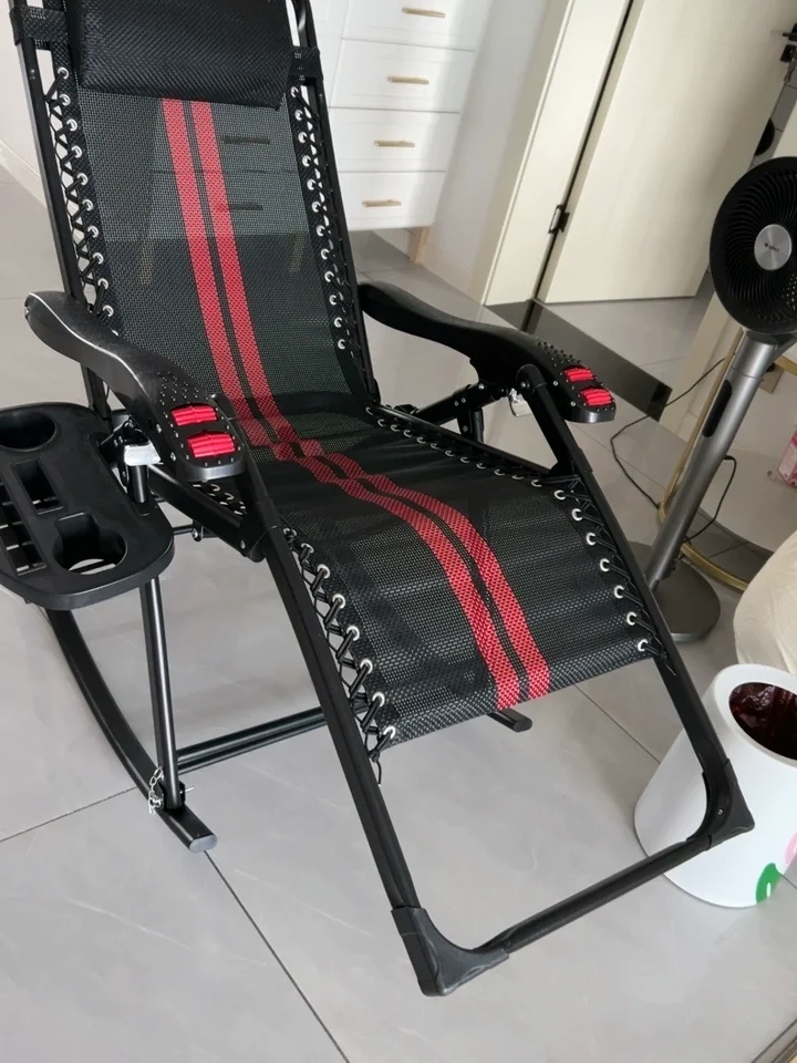 

Adjustable Recliner Chair for Adults Foldable Ergonomic Rocking Lounge Chair Breathable Leisure Seat Perfect for Napping