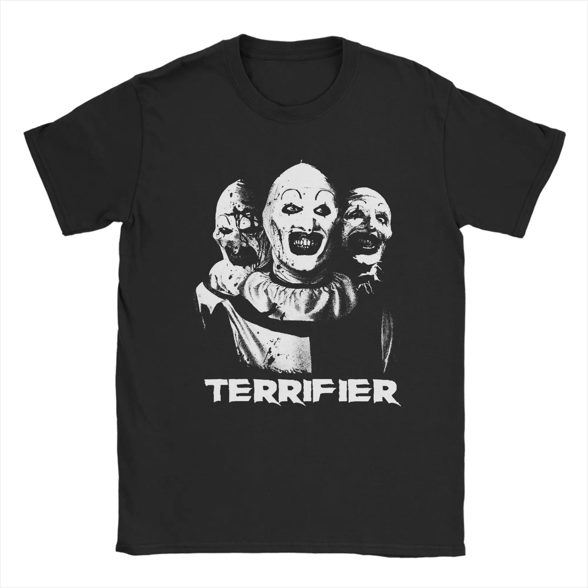 남성용 독특한 Terrifier 필름 티셔츠 라운드 칼라 100% 코튼 티셔츠 반소매 티셔츠 여름 탑