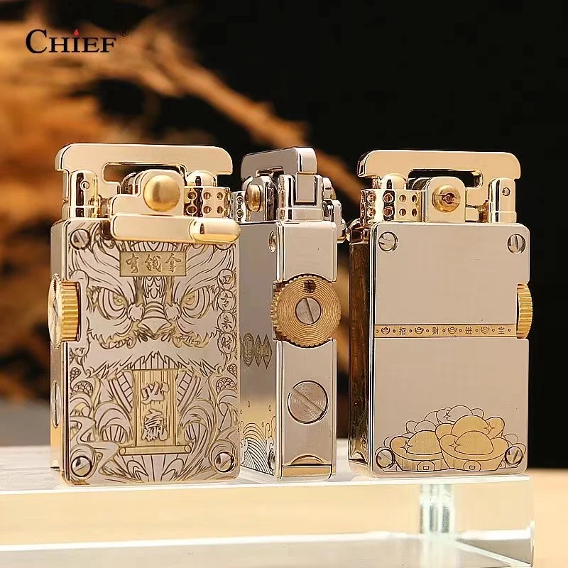 CHIEF-Rocker Kerosene Lighter Rare Windproof Old Vintage Smoking Liquid Lighter Creative Personalized Gift