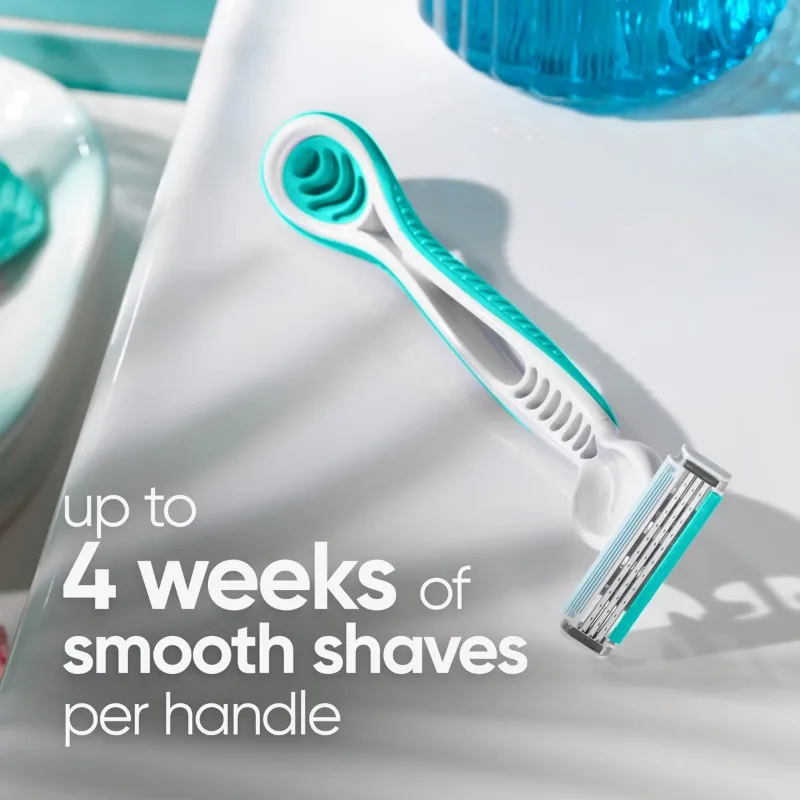 Women’s 3-Blade Disposable Travel Razors for Sensitive Skin, Portable Smooth Shaving Body Razors view 4
