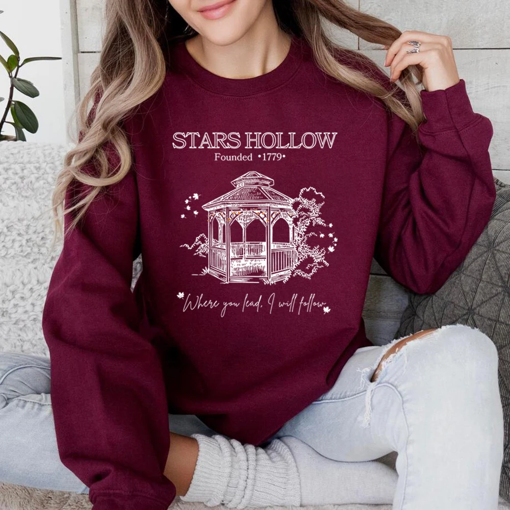 

Tv Show Gilmore Girls Sweatshirt Stars Hollow Hoodie Luke's Diner Coffee Lover Sweater Retro Dragonfly Inn Crewneck Sweatshirts