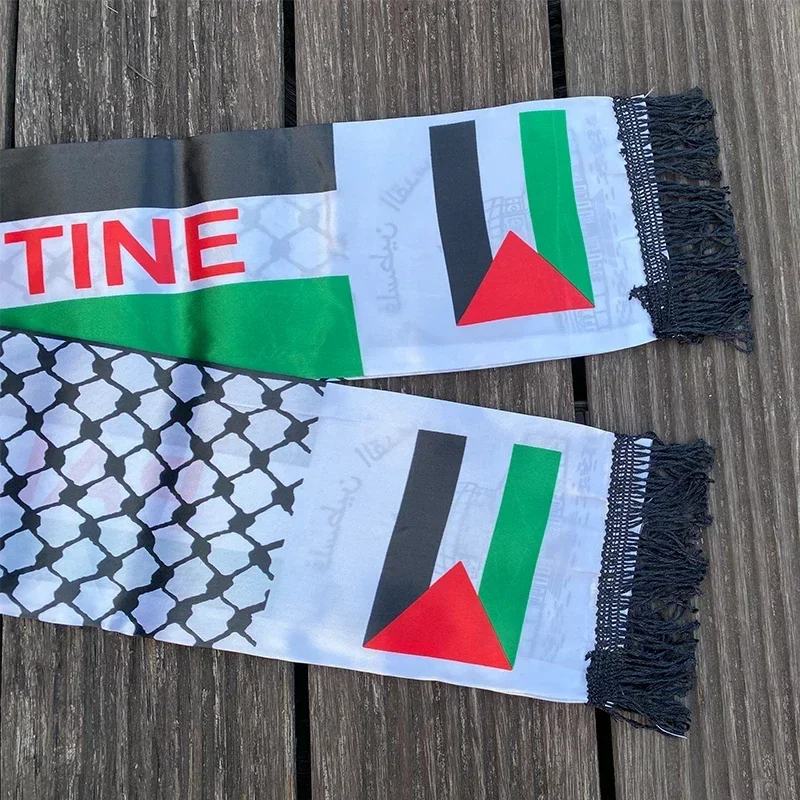 Syal Palestina 130cm * 14cm dicetak Satin wajah nasional bendera istana peta syal syal lebih dari $10 Gratis pengiriman