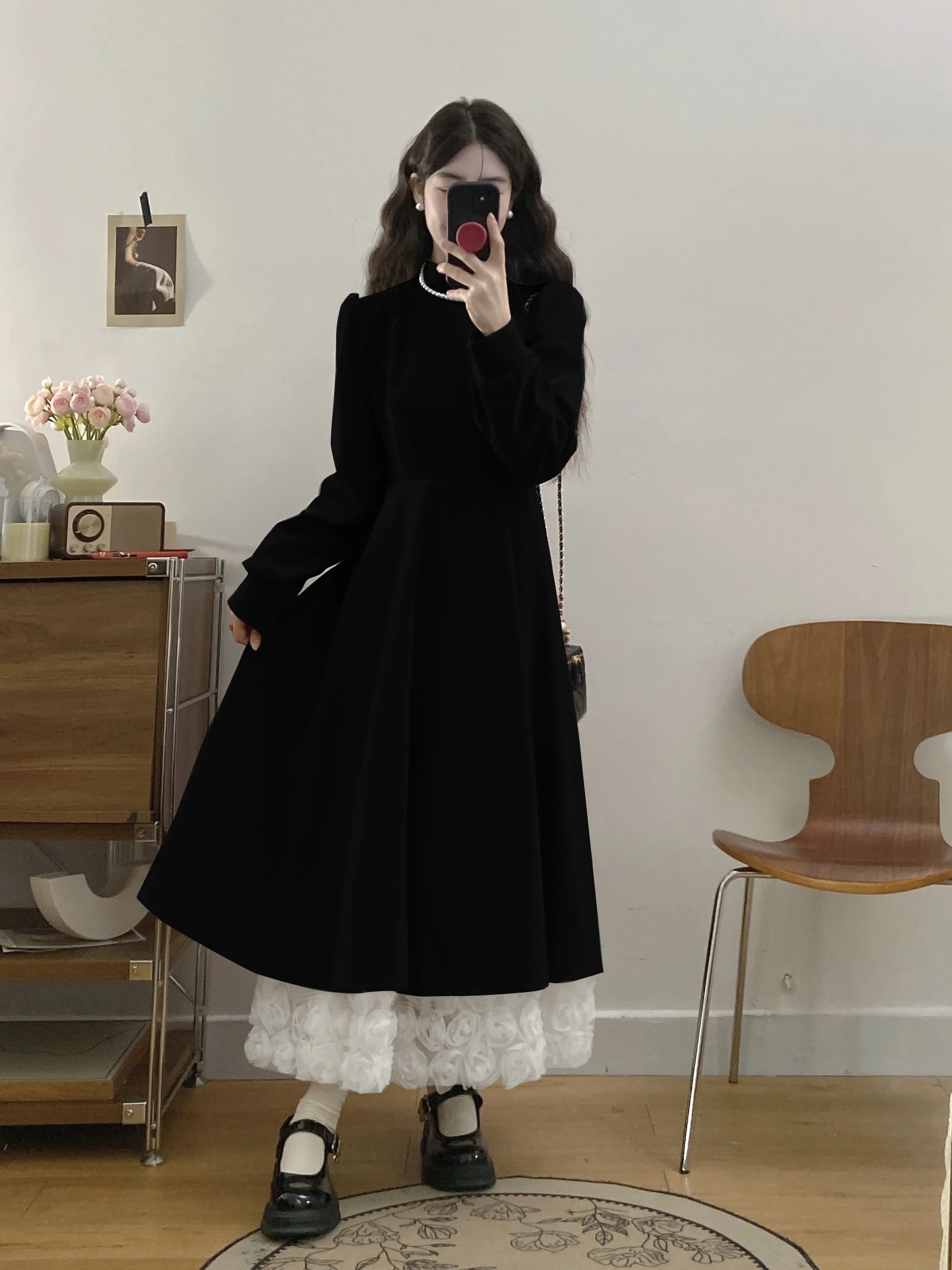 Vestido de veludo vermelho mangas compridas fino ajuste cintura cinching em camadas plissados saia linha a elegante temperamento festa vestidos de noite