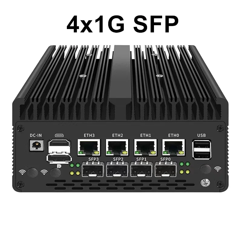 Solid Firewall Appliance 12th Gen Intel Pentium Gold 8505 Mini PC 10G/1G SFP 4*2.5G RJ45 LAN 2*DDR5 NVMe Proxmox ESXi Server