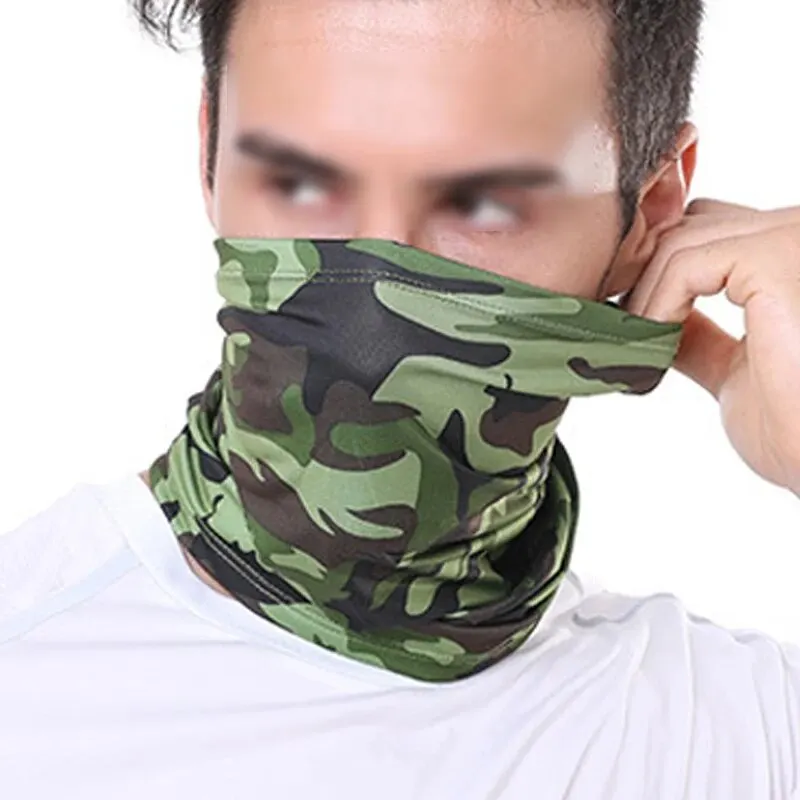 Máscara facial de seda de hielo, protección solar de verano, máscara facial transpirable para ciclismo, Bandana para deportes al aire libre, máscara envolvente para el cuello para motocicleta para hombres y mujeres