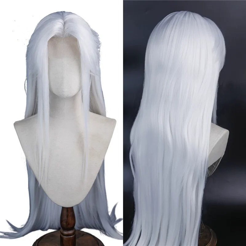 Already Styled Zuo Ci Cosplay Wig Long White Cos Lace Wig Heat-resistant Hair Wigs Halloween Cosplay Costume Party Wig