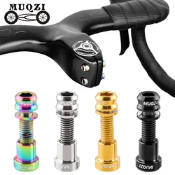 MUQZI perno de titanio M5x17mm M5x19mm tuerca de aleación de titanio pernos de vástago de bicicleta MTB Road BMX accesorios de tornillo de bicicleta plegable