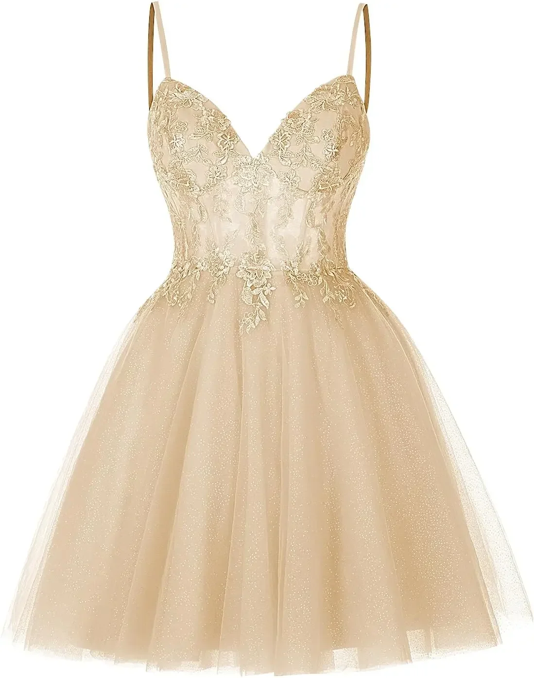 

Sparkly Tulle Pretty Short Lace Floral Homecoming Dresses for Teens Illusion Prom Dress Cocktail Party Gowns Bridesmaid Gown