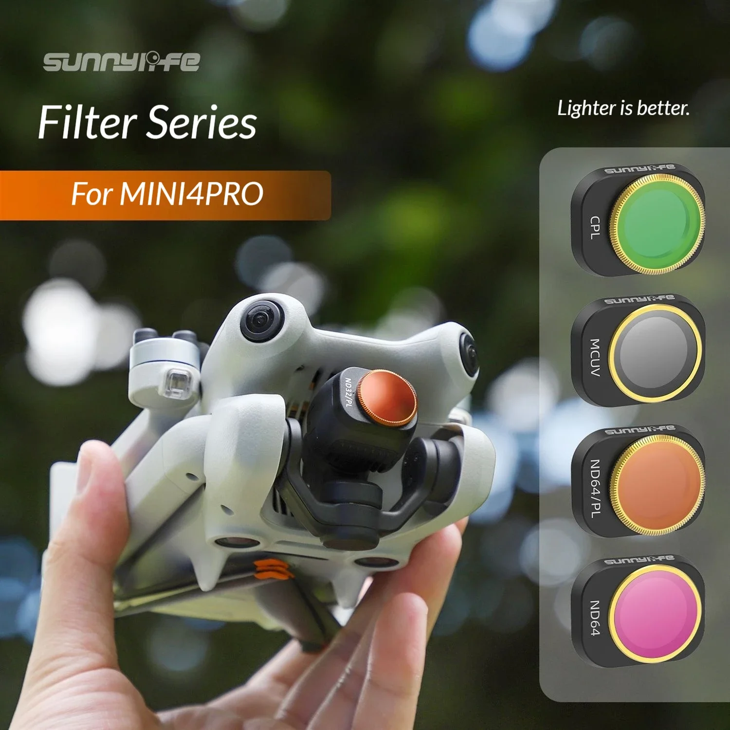 sunnylife filter for dji mini 4 pro 6 Pieces ND Filters Sets for DJI Mini 4 Pro RC (MCUV+CPL+ND4+ND8+ND16+ND32) camera accessory