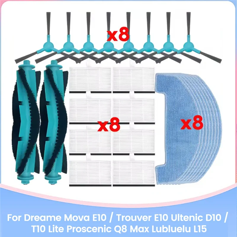

BAAM-For Dreame Mova E10/Trouver E10 Proscenic Q8 Max Ultenic D10/T10 Lite Lubluelu L15 Vacuum Cleaner Replacement Accessories