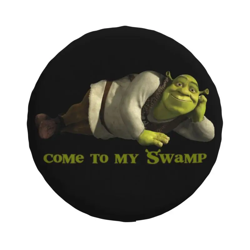 Custom Come To My Swamp Shrek Spare Wheel Cover for Jeep Mitsubishi Pajero 4WD RV Tire Protector 14