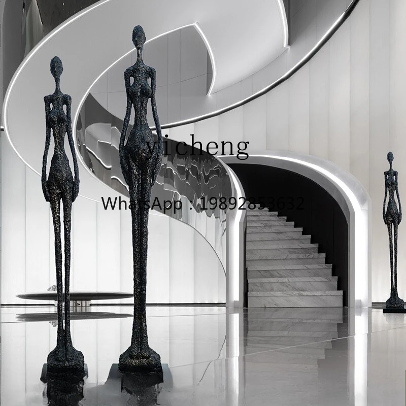 BB  FRP abstract sculpture figure decoration sales office welcome portrait floor ornament