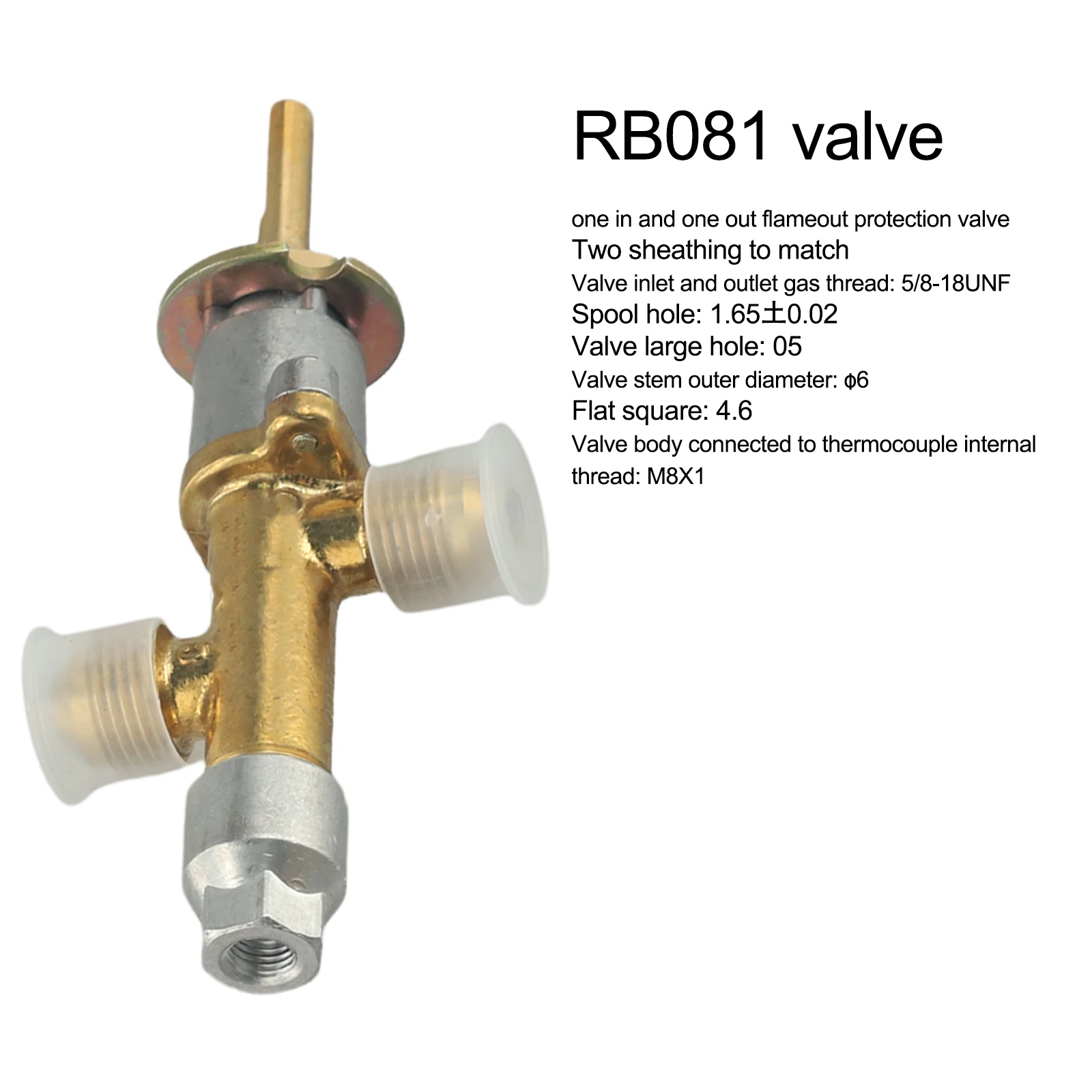 Replacement Thermocouple Sensor and Dump Switch for Gas Patio Heater Main Control Valve with M8x1 Head and 600mm Length