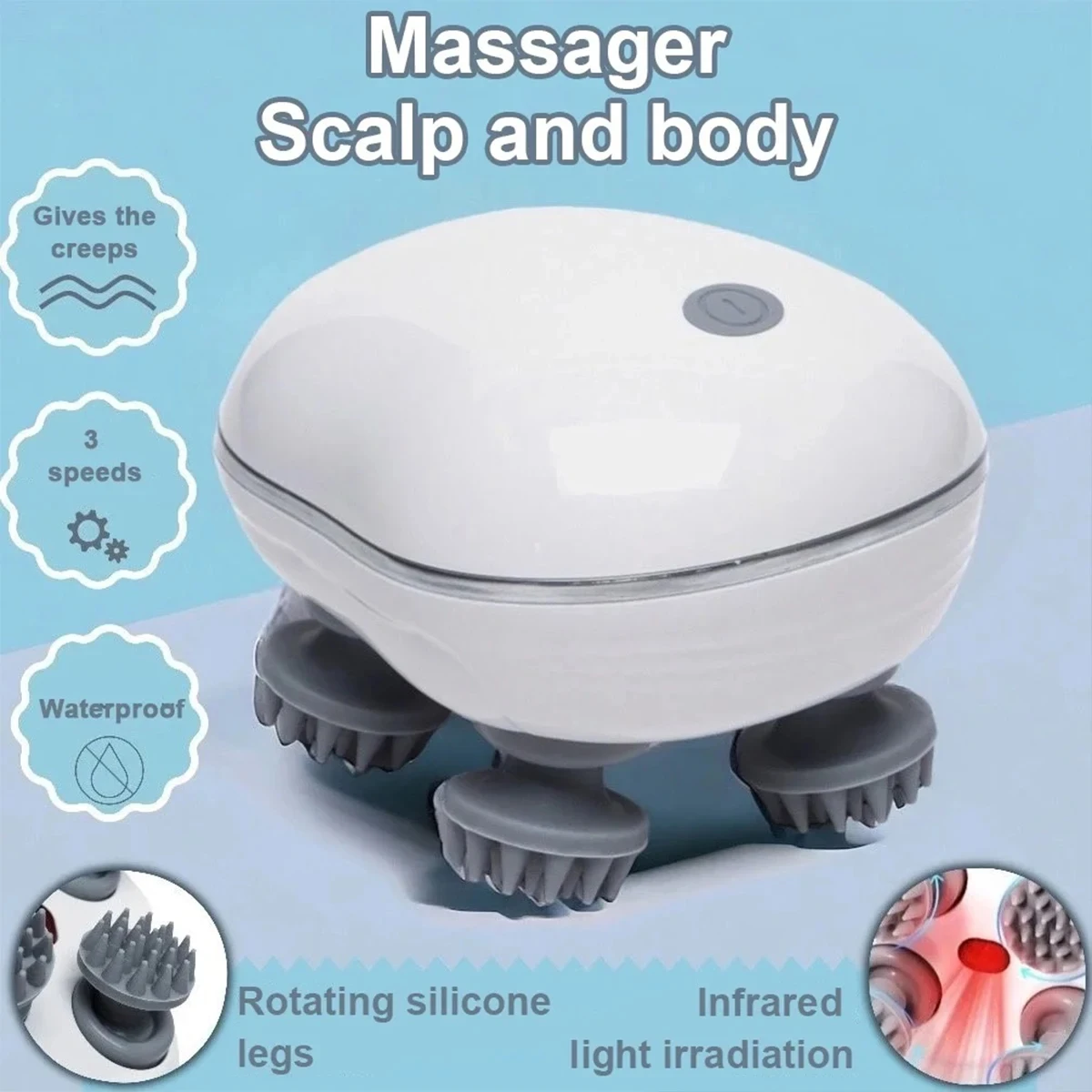electric head scalp vibrating massager Vibrating Head Massager – Scalp Relaxation by INVAINCU main image 0