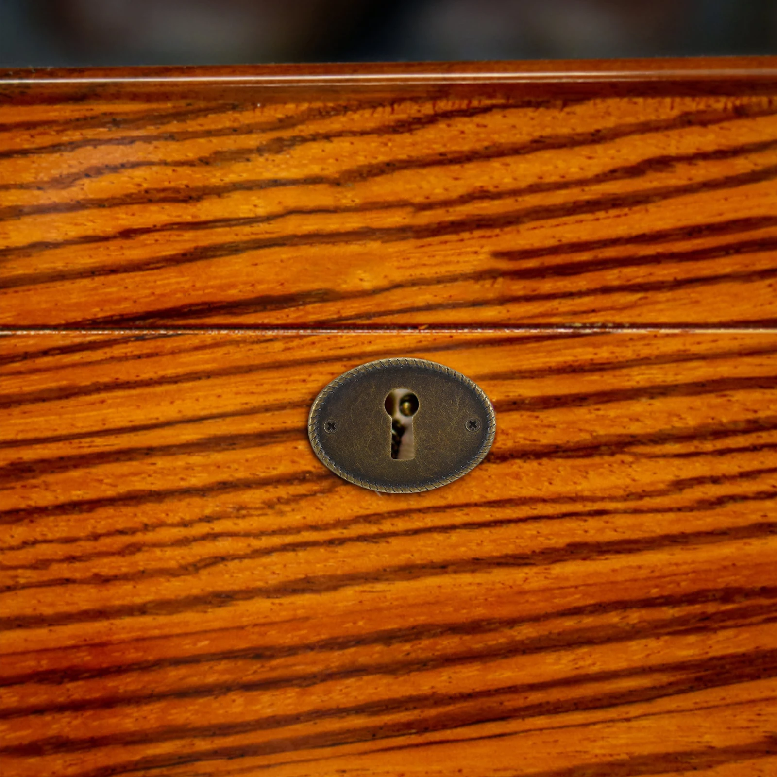 

20Pcs Vintage Oval Plated Decorative Keyhole Cover Plates Decorative Drawer Keyhole Covers Cabinet Door Dresser Jewelry Box