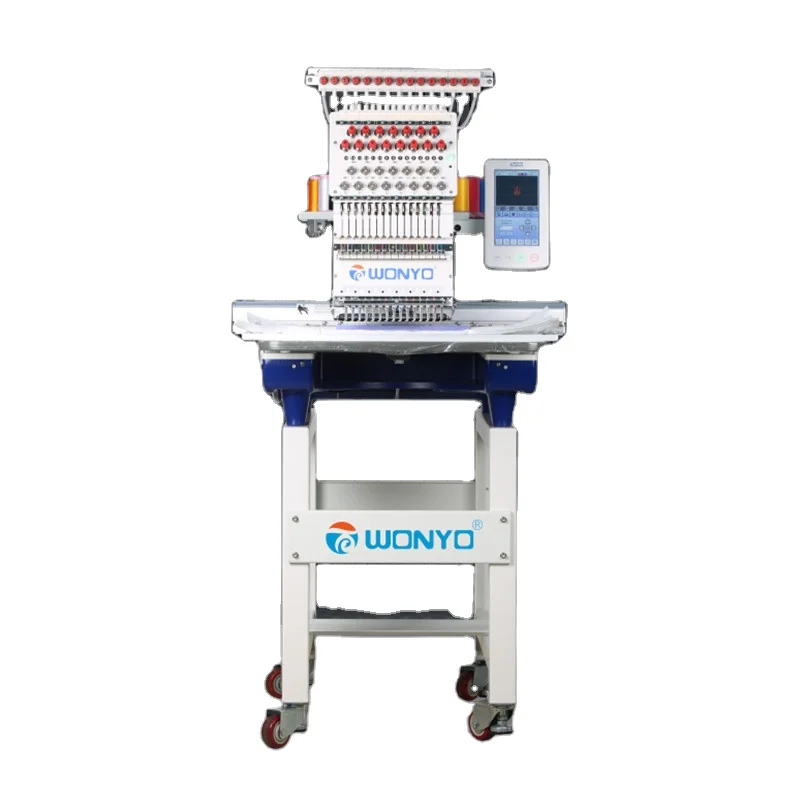 New Home Use Automatic Trimming Computerized High Speed Single Head 12/15 Needles Embroidery Machine for Cap/T-Shirt/Flat/Shoes