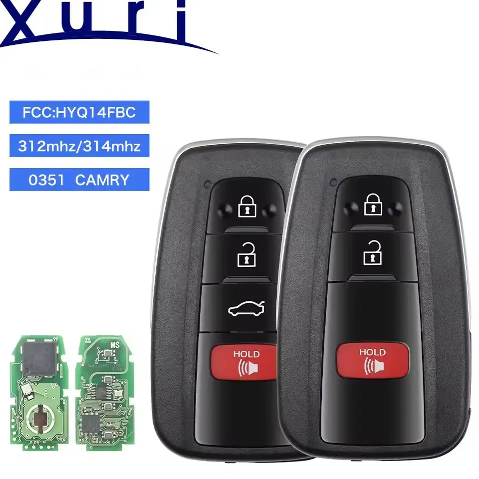 Xuri Para Toyota Camry HYQ14FBC 2018 2019 2020 2021 Chave Do Carro Inteligente 0351 P4 A9 = 312/314Mhz 89904-06220 89904-06240