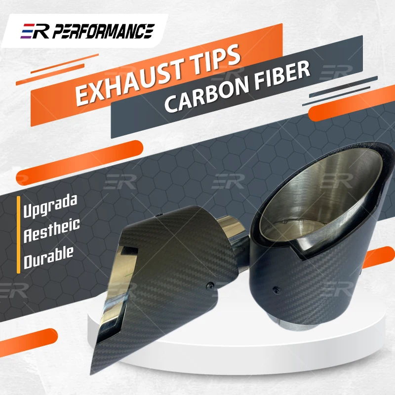 

1 Piece 101mm Cars Accessories Carbon Fiber Car Muffler Tip Exhaust Tip System Pipe For Modified Universal Exhaust Tip Nozzle