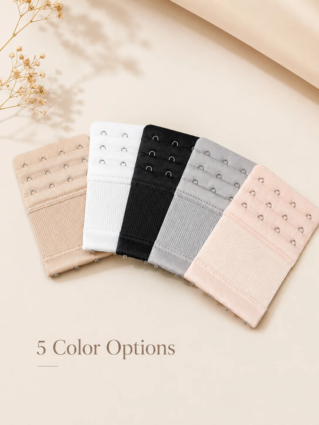 Colors Bra Extender 4 Rows 3 Hooks Soft Elastic Underwear Band Extension Strap Comfort Stretch Bra Hook Extender For Women Unde