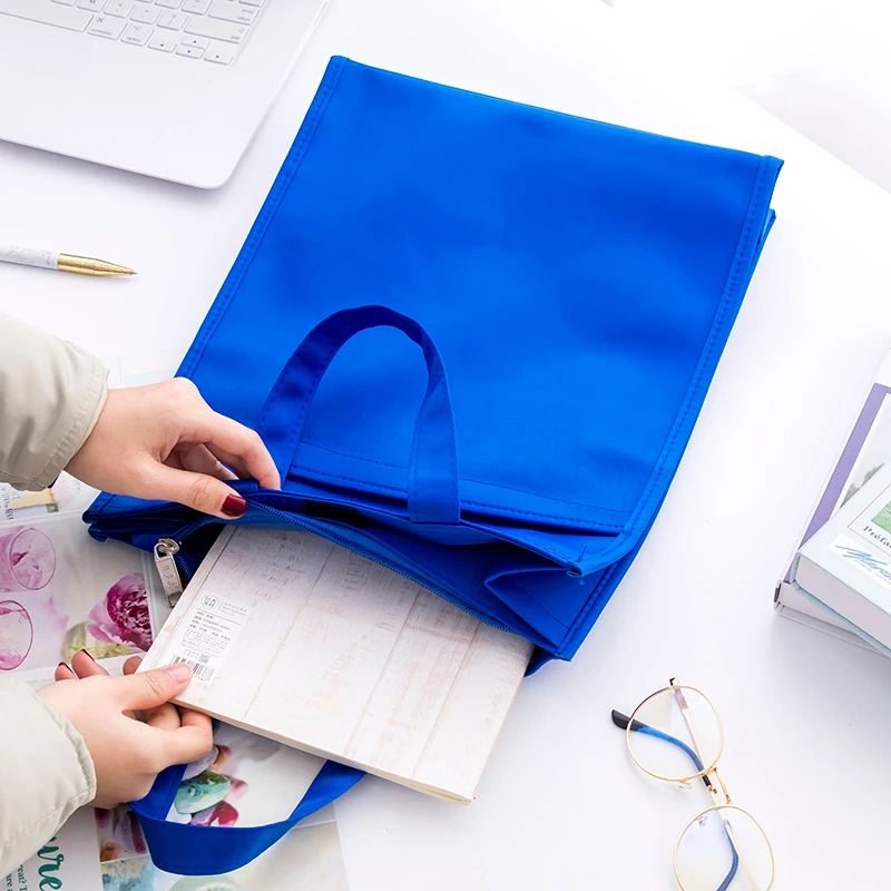 Sac de rangement en papier pour documents et informations, classeur A4, mallette verticale, sac de livre coréen en toile Simple, grande capacité