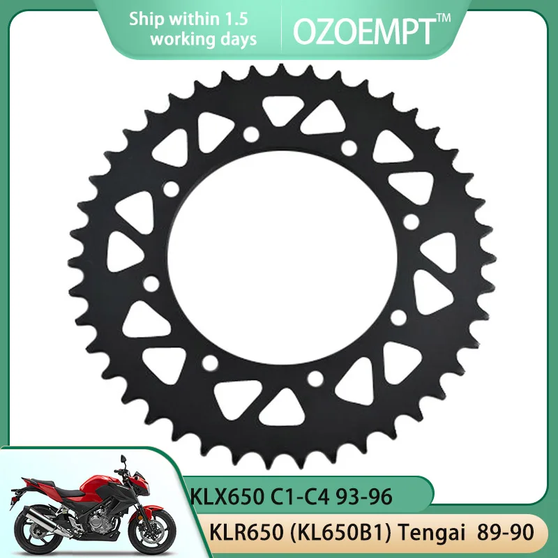 OZOEMPT 520-43T Motorcycle Rear Sprocket Apply to KLE250 A1-A6  KLR650 (KL650A1-A3),(KL650B1) Tengai   KLX650 C1-C4  93-96