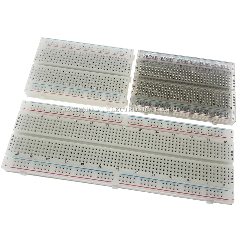 MB-102 400/830 Tie-Points Solderless Breadboard White/Transparent PCB Test Develop Board DIY For Arduino Shield Prototyping