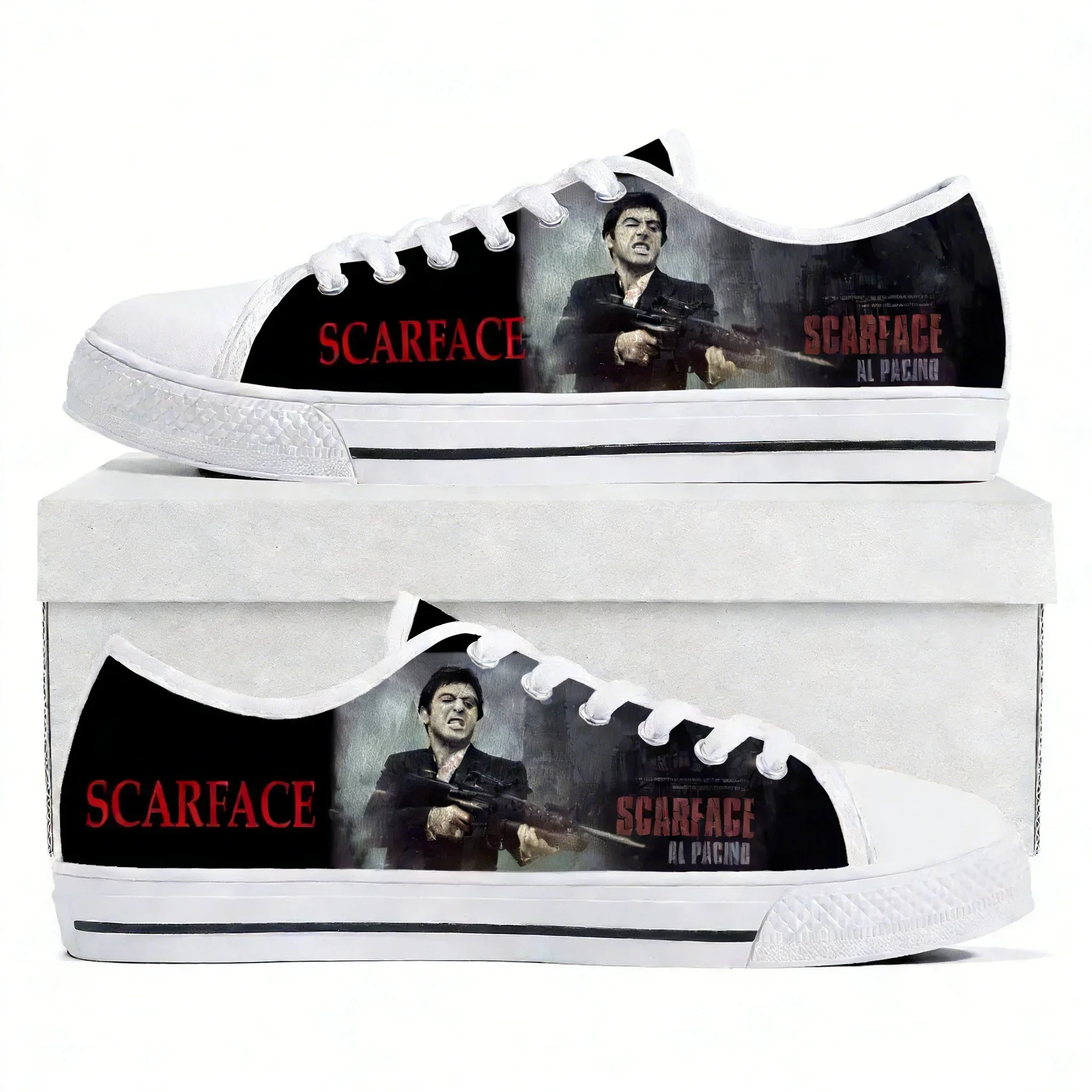 

Легкие кроссовки Scarface Low Top, мужские, женские, подростковые, из парусины, в стиле Тони Монтаны, Аль Пачино, повседневные, для походов