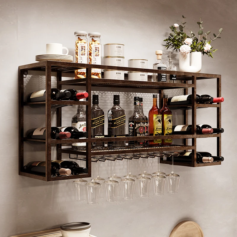 

An Shanglin red wine glass holder upside down wall hanging household wine cabinet goblet holder hanging wine glass holder orname