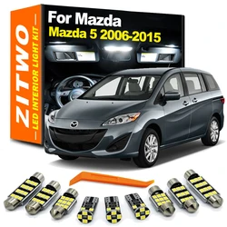 ZITWO 10Pcs LED Interior Dome Reading Map Trunk Plate Light Kit For Mazda 5 Mazda5 2006 2007 2008 - 2011 2012 2013 2014 2015