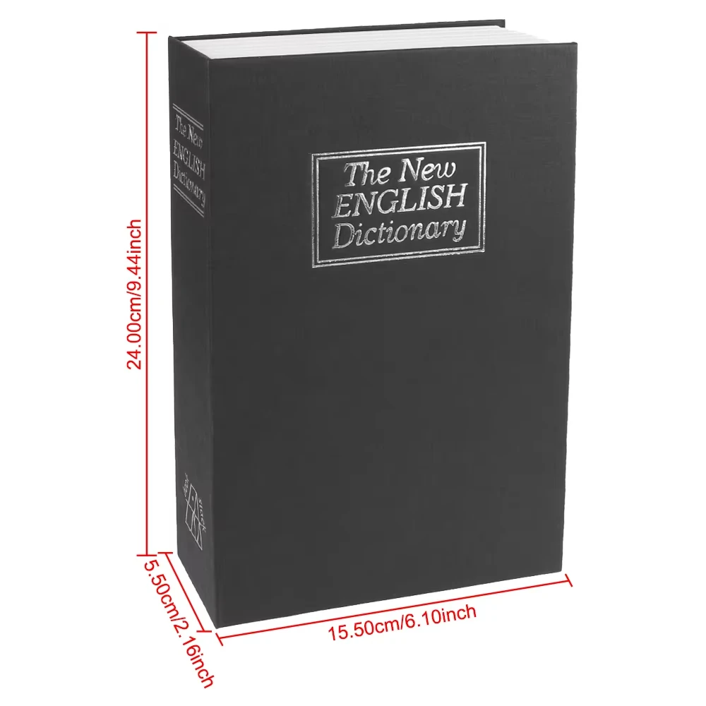 Key Box Locker Cash Bill Money Coin Storage Jewellery Lock Box with Combination Lock Money Hidden Password Box Dictionary Book