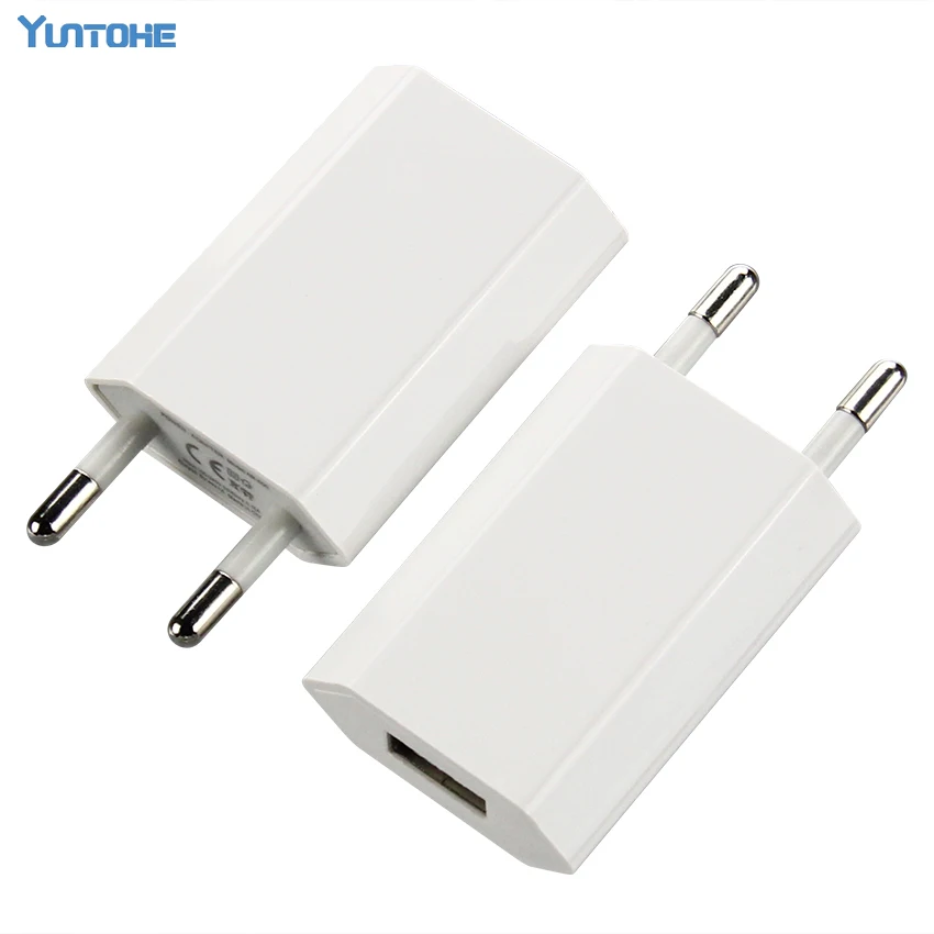 

100pcs EU Wall Charger USB Plug 5V 1A AC White