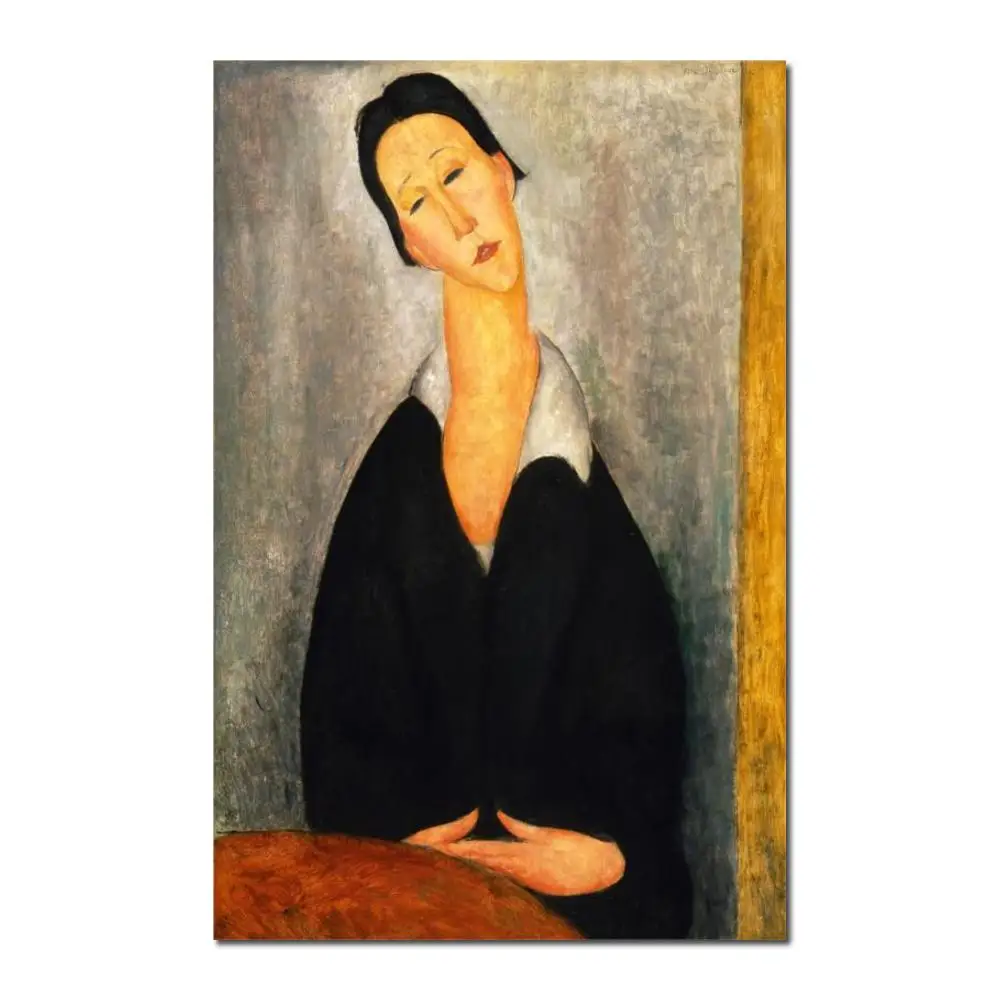 

Portrait of a Polish Woman Amedeo Modigliani oil painting for sale online High quality Portrait painting woman Hand painted