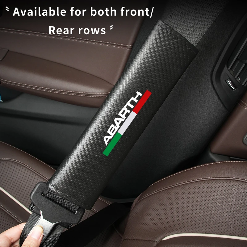 

Car Seat Belt Shoulder Protector Case Carbon Fibre Seatbelt Cover For FIAT Abarth 500 Grande Punto Ducato Tipo Stilo Astra Bravo