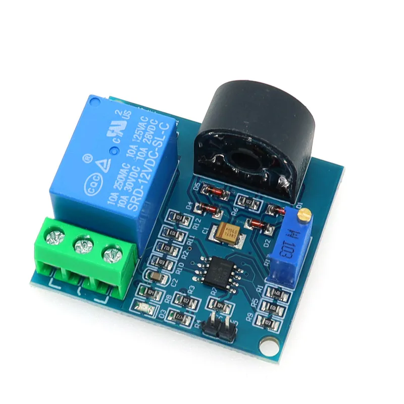AC Current Detection Sensor Module 5V 12V 24V Relay Protection Module 5A Over-Current Overcurrent Protection Switch Output