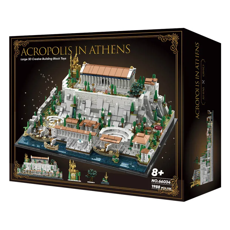 IN STOCK 66034 Creativity Construction Set for Children Athens Castle Building Blocks Bricks Model Birthday Toy Gift