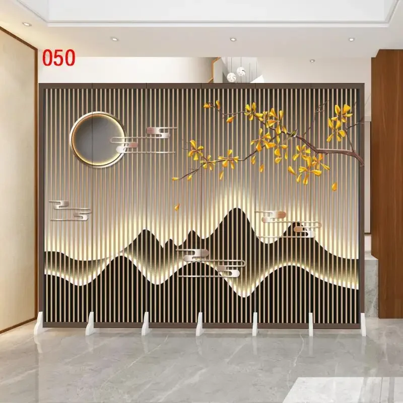 

Modern Minimalist folding mobile screen partition waterproof blocking wall entrance fabric living room office toilet