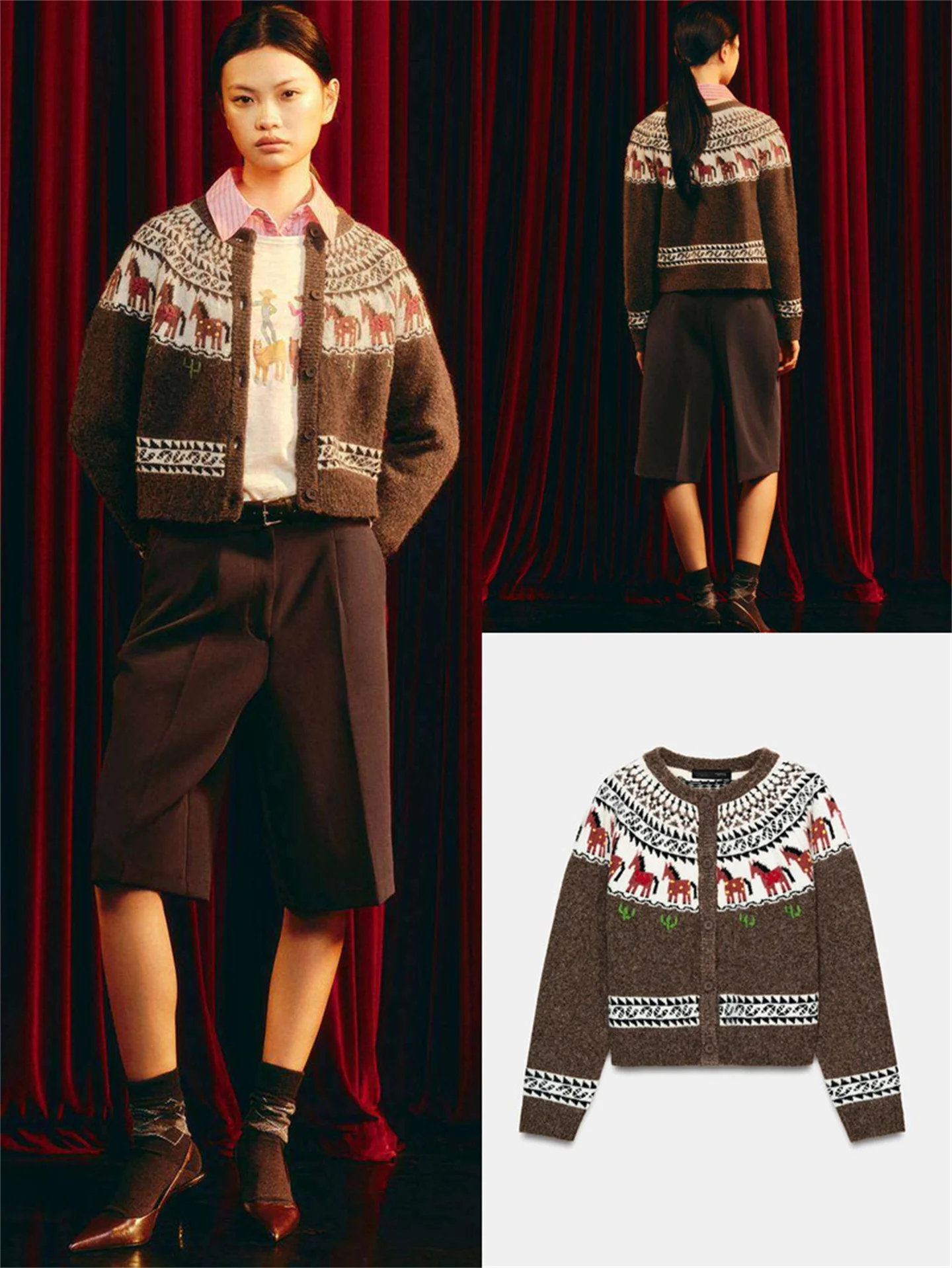 

Новый женский модный кардиган-пальто в нежном стиле: вязаный, с длинным рукавом, круглым вырезом, узорчатый, мягкий, дышащий, повседневный, весенний.