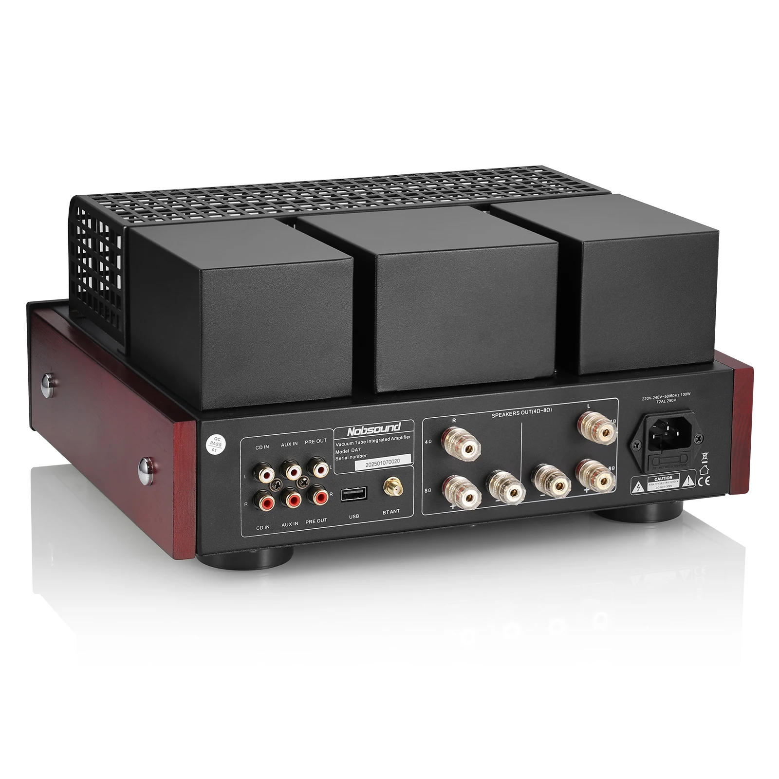 Nobsound DA7 HiFi فراغ مُضخّم صوت بلوتوث استقبال ستيريو الصوت المنزلي أمبير USB DAC مع VU متر