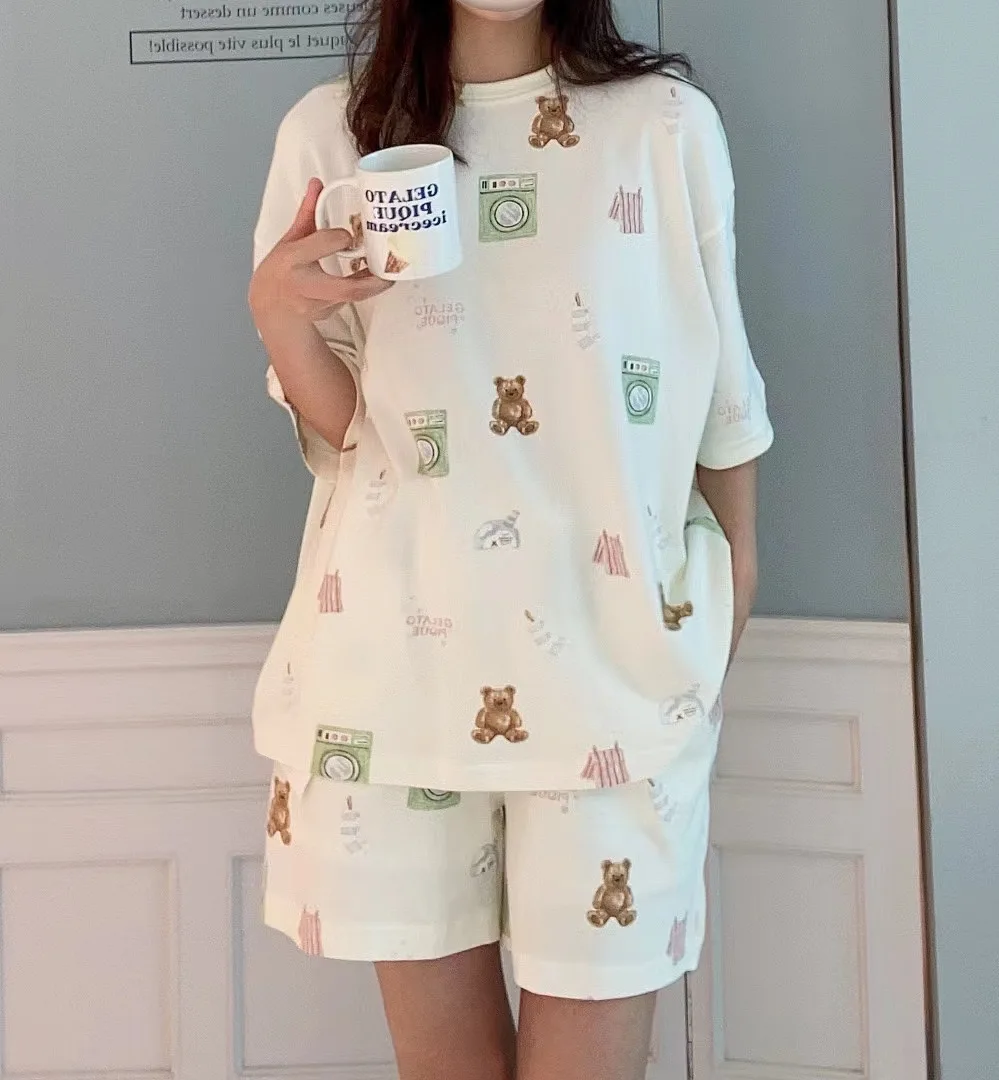 Pajama Room Wear ladies Women Pajamas Cute Sleepwear Lounge Wear Short Set Trousers Modal  Night Wear