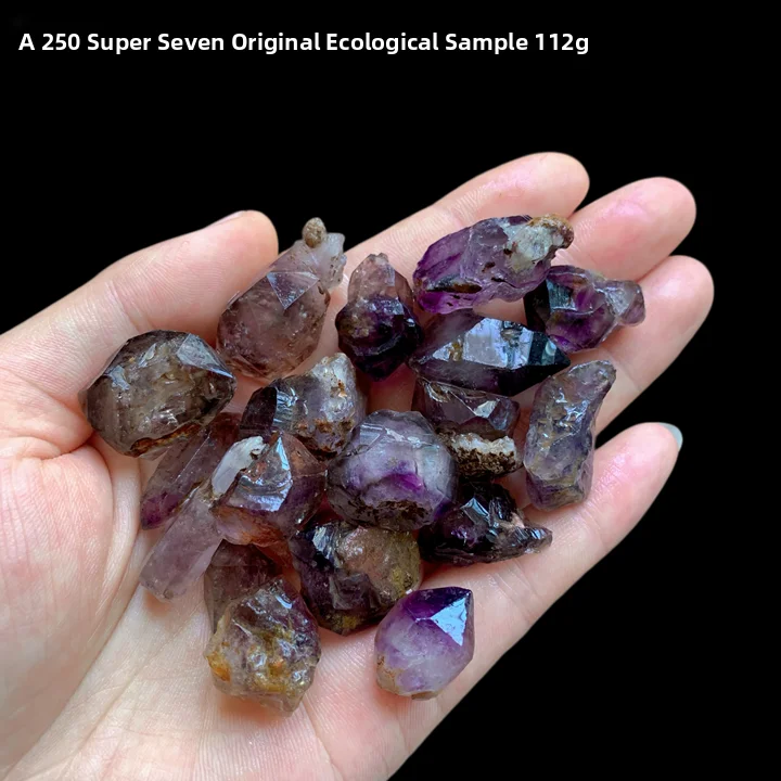 Natural Purple Quartz Crystal Ancient Pendants  Stone Super Seven Skeleton Triple Beam Bone Strawberry Crystal Ornaments