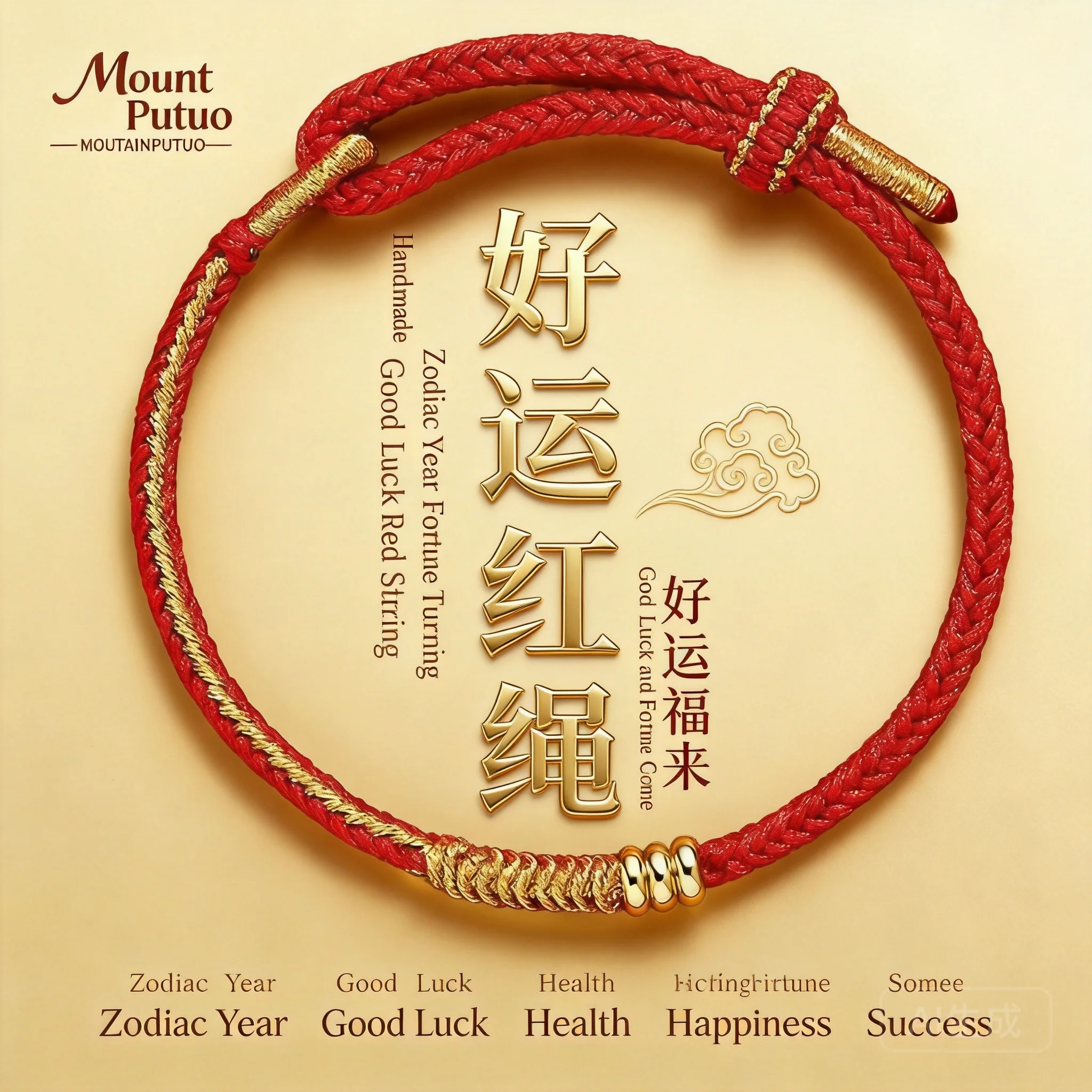 Chinese Style Good Luck Red String Bracelet For Women Kids 2026 Year Of Horse Zodiac Lucky Amulet Handwoven Adjustable Fortune