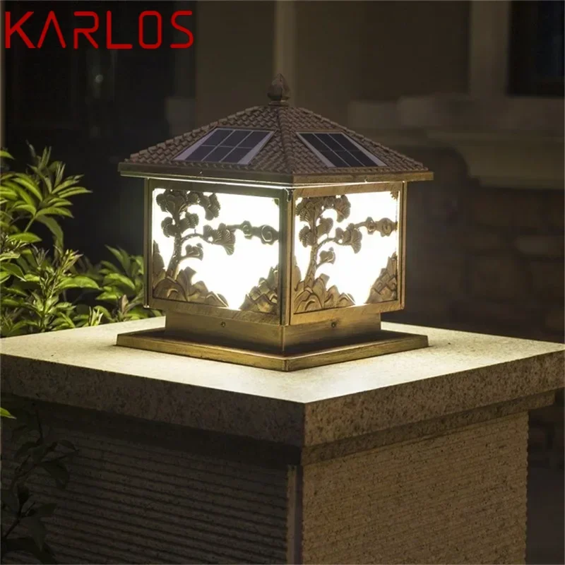 KARLOS Solar Wall Outdoor Lights LED Pillar Lighting Waterproof Modern Post Light Fixture For Patio Porch Balcony Villa