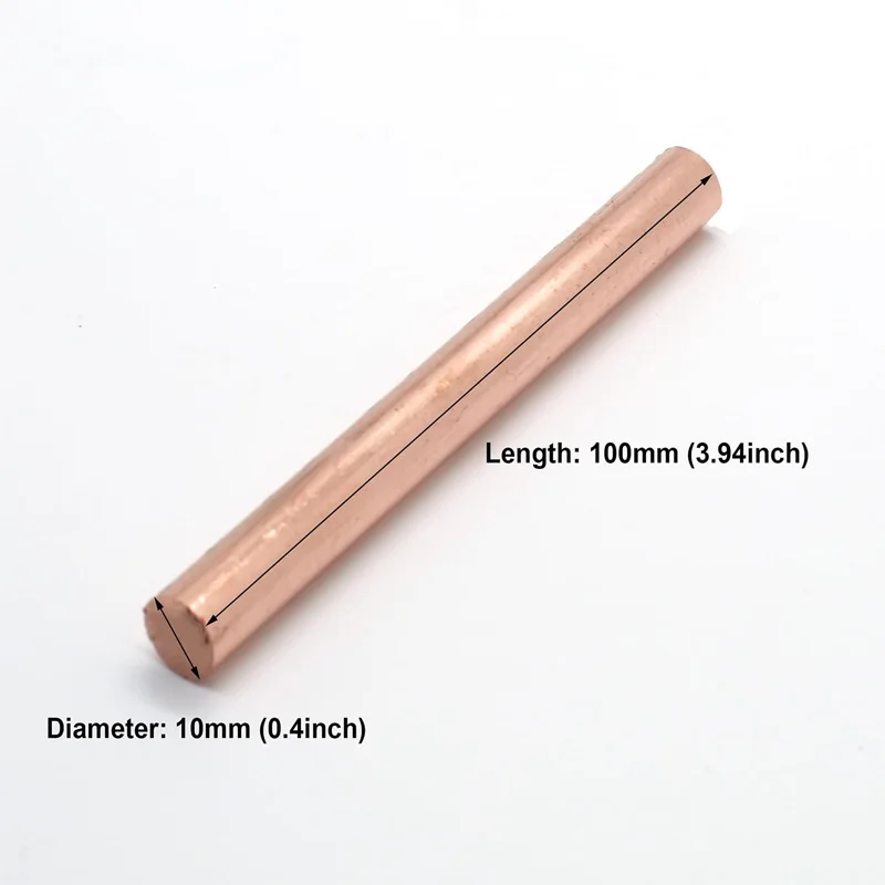 Tiges rondes en cuivre, 50-300mm de long, tiges en cuivre nu, adaptées au tournage sur tour, idéales pour les travaux manuels en métal, 1 à 5 pièces