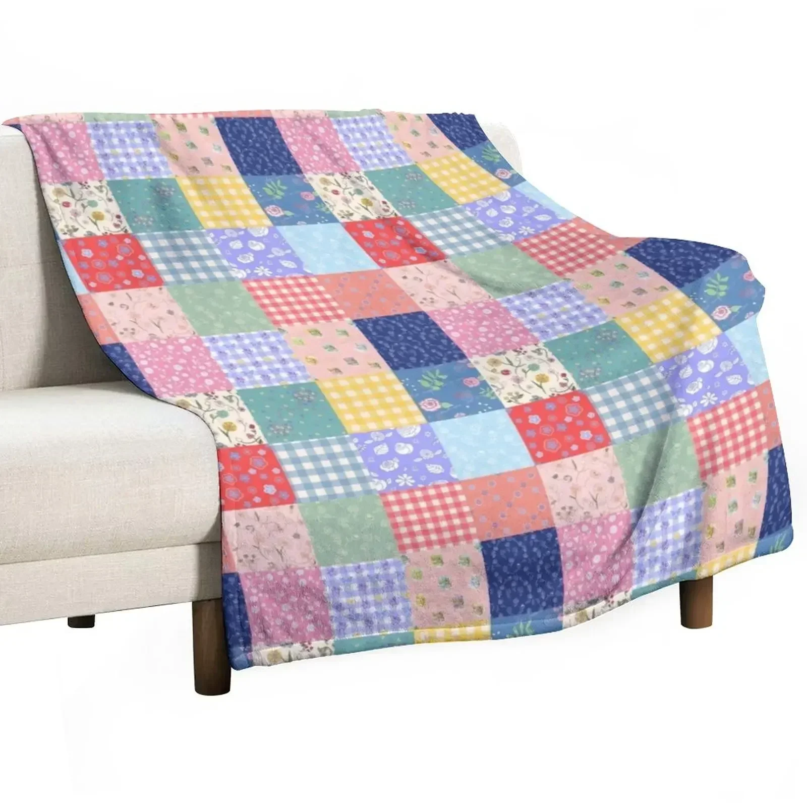 

Happy summer patchwork Throw Blanket blankets ands Beach anime for sofa Blankets