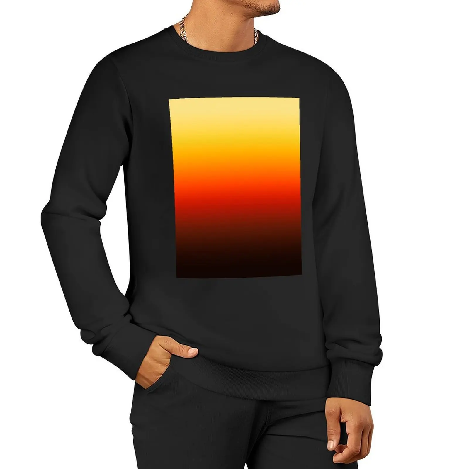 Ombre Orange Yellow Gradient Color Pullover Hoodie tracksuit men mens clothing sweatshirt male