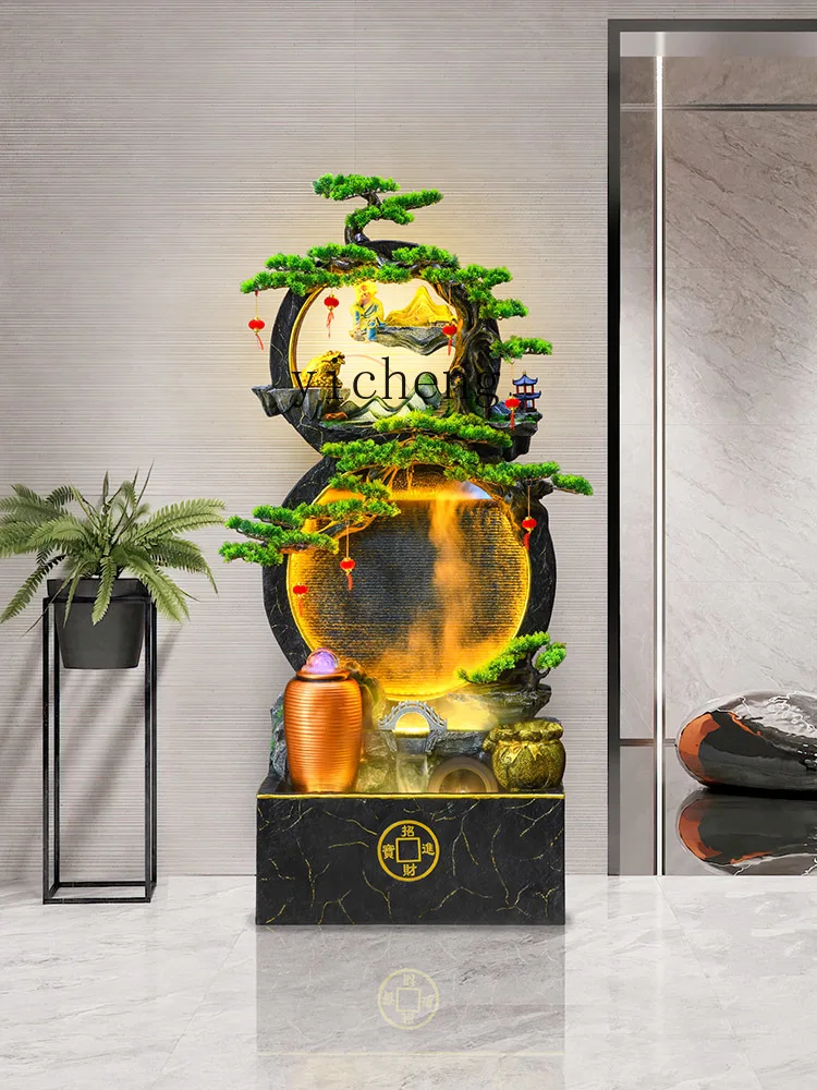 ZK Fortune Fengshui Wheel Make a Fortune as Endless as Flowing Water Decoration Circular Waterscape Fountain Rockery Landscape