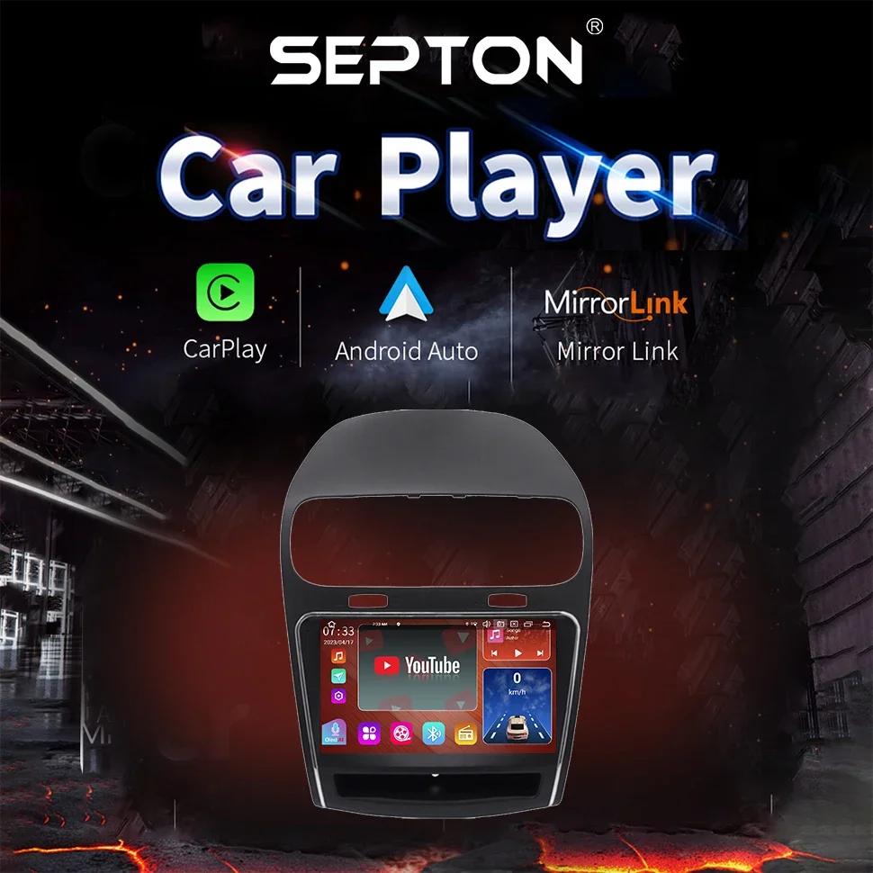 SEPTON Smart Car Systems Android Auto Car Radio for Dodge Journey Fiat Leap Freemont 2011 - 2020 GPS BT 4G Car Stereo 8+128G