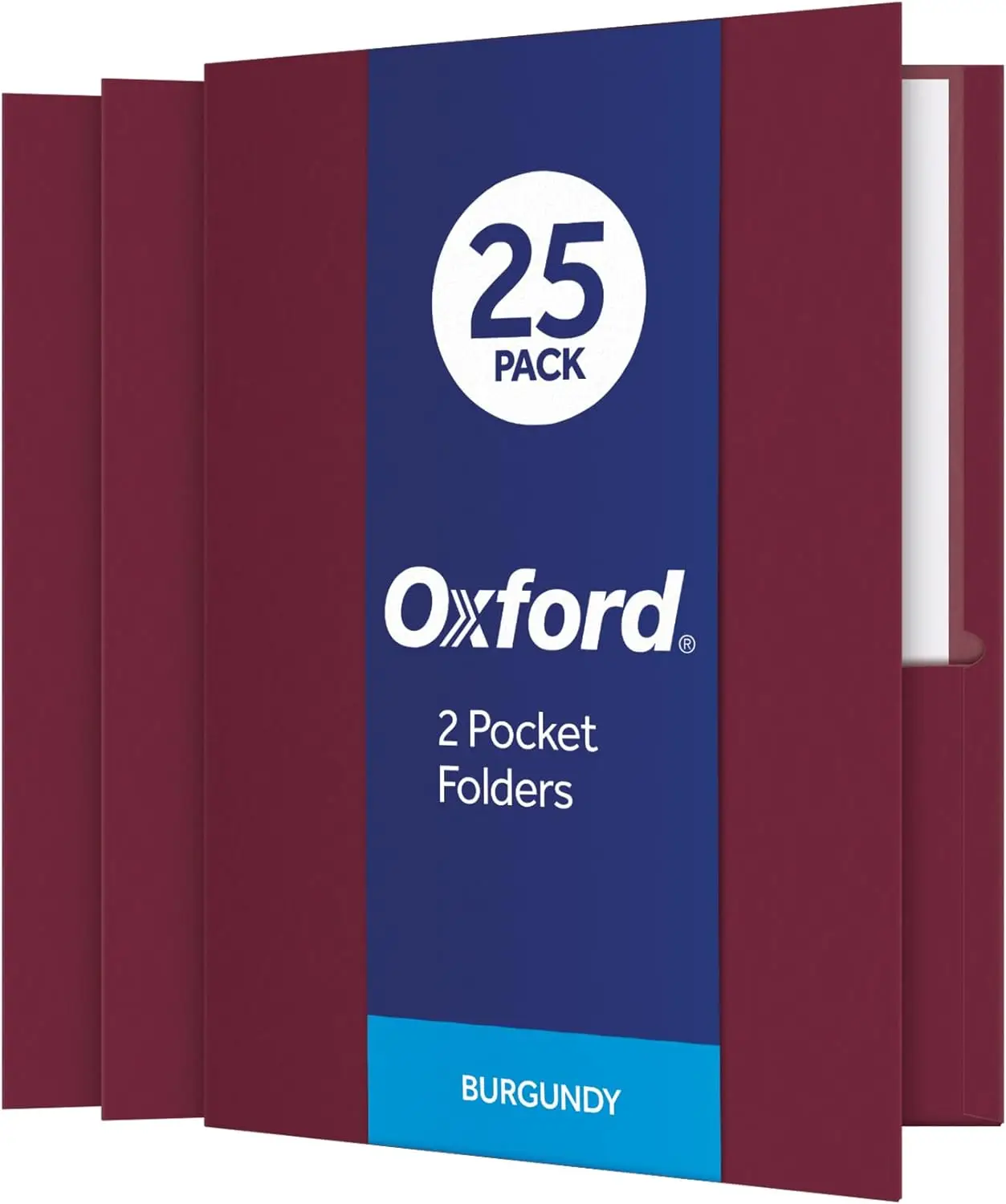 

Папки-конверты Oxford с двумя карманами, текстурированная бумага, бордовый цвет, для школы, дома, офиса, формат Letter, 25 штук в коробке