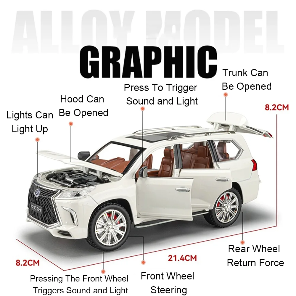 🚗   1:24 gelegeerde gegoten speelgoedauto |   Terugtrekken + Geluidslicht + Open Deuren – Perfect jongenscadeau!